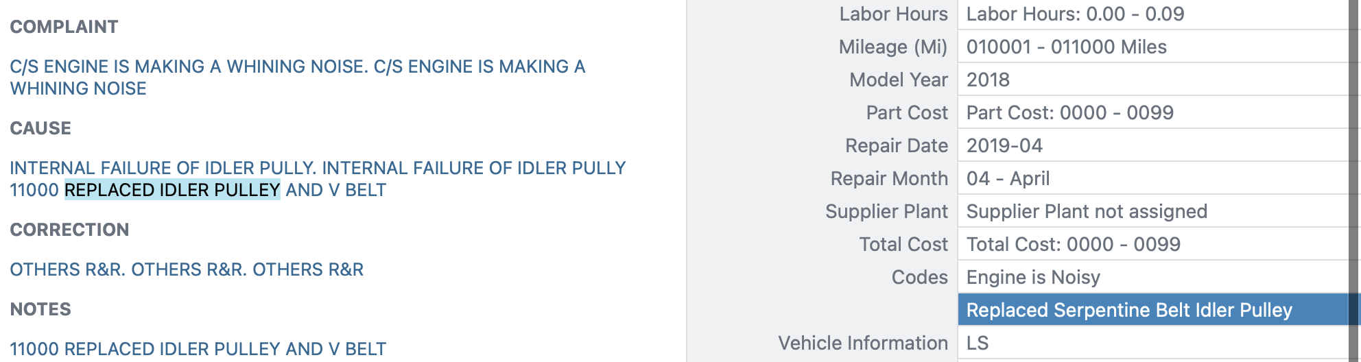 Idler Pulley Coded Example